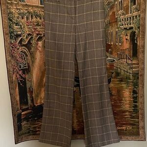 Women's Classic Gray Window Pane Checkered Pants